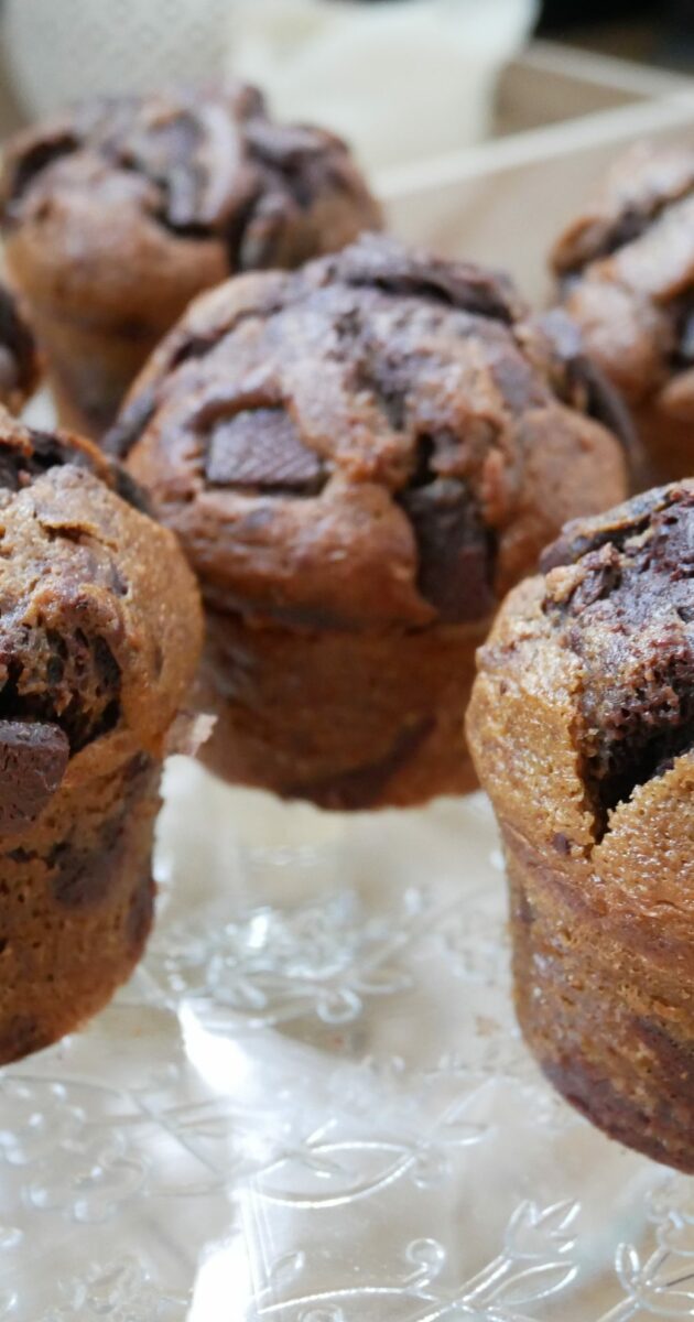Muffins au chocolat et café ou chococcino