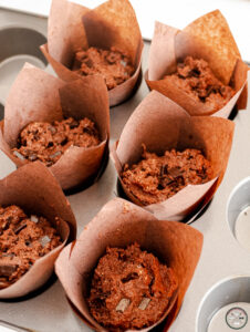 muffins au chocolat sans gluten farine de coco avant cuisson